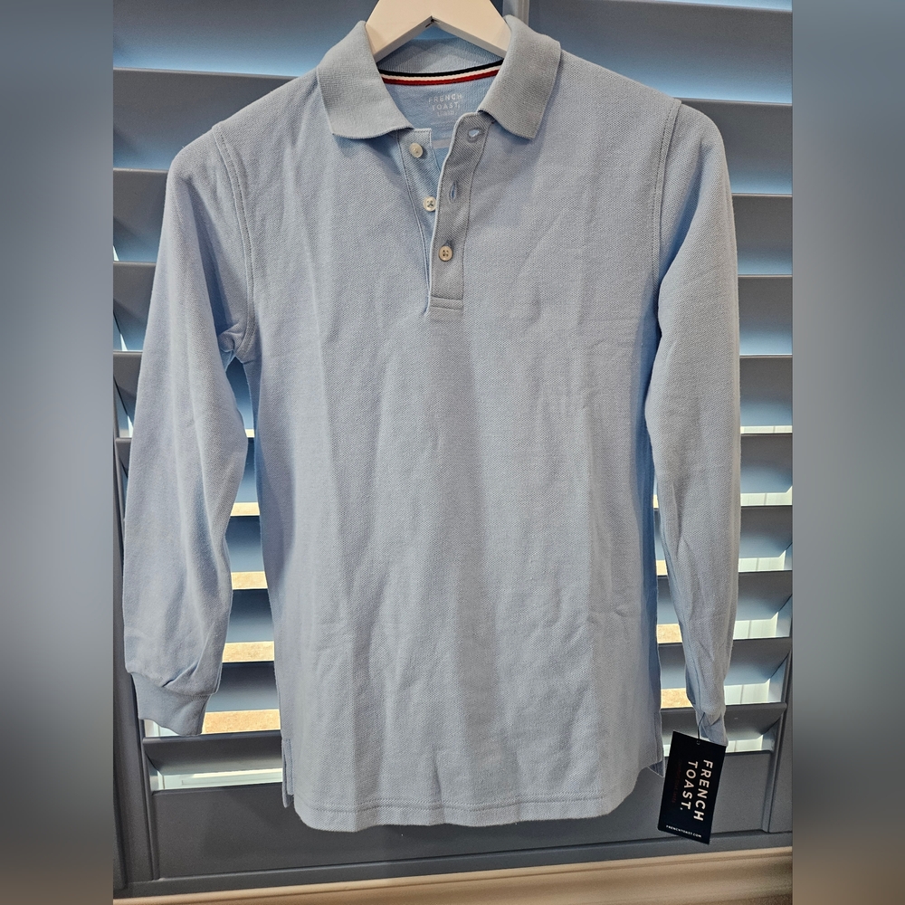 French Toast Boys long Sleeve Moisture Wicking Stretch Sport PoloShirt